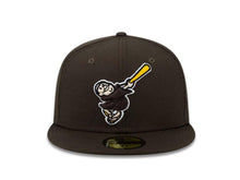 Load image into Gallery viewer, San Diego Padres New Era MLB 59Fifty 5950 Fitted Cap Hat Brown Crown/Visor Brown/Yellow/Black Swinging Friar Monk Logo