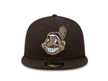 Load image into Gallery viewer, Cleveland Indians New Era MLB 59Fifty 5950 Fitted Cap Hat Brown Crown/Visor Brown/Tan/White Chief Wahoo Logo