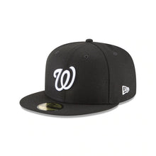 Load image into Gallery viewer, Washington Nationals New Era MLB 59FIFTY 5950 Fitted Cap Hat Black Crown/Visor White Logo
