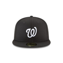 Load image into Gallery viewer, Washington Nationals New Era MLB 59FIFTY 5950 Fitted Cap Hat Black Crown/Visor White Logo