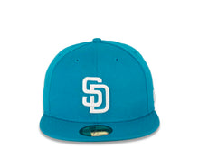 Load image into Gallery viewer, San Diego Padres New Era MLB 59FIFTY 5950 Fitted Cap Hat Turquoise Crown/Visor White Logo