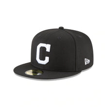 Load image into Gallery viewer, Cleveland Indians New Era MLB 59FIFTY 5950 Fitted Cap Hat Black Crown/Visor White C Logo