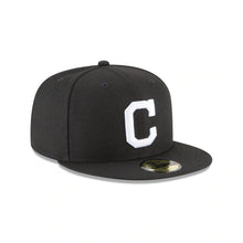 Load image into Gallery viewer, Cleveland Indians New Era MLB 59FIFTY 5950 Fitted Cap Hat Black Crown/Visor White C Logo