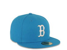 Load image into Gallery viewer, Boston Red Sox New Era MLB 59Fifty 5950 Fitted Cap Hat Turquoise Crown/Visor Black/White Logo