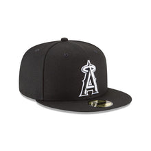 Load image into Gallery viewer, Los Angeles Anaheim Angels New Era MLB 59FIFTY 5950 Fitted Cap Hat Black Crown/Visor Black/White Logo