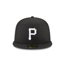 Load image into Gallery viewer, Pittsburgh Pirates New Era MLB 59FIFTY 5950 Fitted Cap Hat Black Crown/Visor White Logo