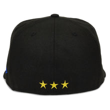 Load image into Gallery viewer, Philippines New Era 59FIFTY 5950 Fitted Cap Hat Black Crown/Visor Philippines Crest Flag Logo 3 Stars Back Logo