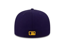 Load image into Gallery viewer, Los Angeles Dodgers New Era MLB 59FIFTY 5950 Fitted Cap Hat Purple Crown/Visor Purple/Yellow Map Logo
