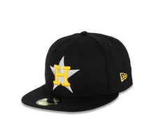 Load image into Gallery viewer, Houston Astros New Era MLB 59FIFTY 5950 Fitted Cap Hat Black Crown/Visor Gray/Yellow Logo