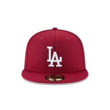 Load image into Gallery viewer, Los Angeles Dodgers New Era MLB 59Fifty 5950 Fitted Cap Hat Cardinal Crown/Visor White Logo