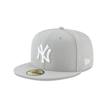 Load image into Gallery viewer, New York Yankees New Era MLB 59FIFTY 5950 Fitted Cap Hat Gray Crown/Visor White Logo