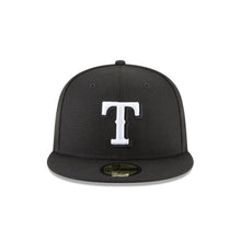 Load image into Gallery viewer, Texas Rangers New Era 59FIFTY 5950 Fitted Cap Hat Black Crown/Visor White Logo