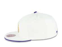 Load image into Gallery viewer, Los Angeles Kings NHL Mitchell & Ness Fitted Cap Hat White Crown/Visor Yellow/Purple/White “Crown” Vintage Old School Logo