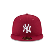 Load image into Gallery viewer, New York Yankees New Era MLB 59FIFTY 5950 Fitted Cap Hat Cardinal Crown/Visor White Logo