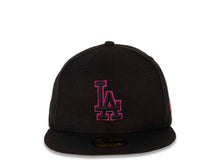 Load image into Gallery viewer, Los Angeles Dodgers New Era MLB 59FIFTY 5950 Fitted Cap Hat Black Crown/Visor Black/Purple Logo