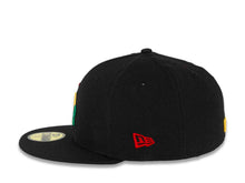 Load image into Gallery viewer, Los Angeles Dodgers New Era MLB 59FIFTY 5950 Cap Hat Black Crown/Visor Green/Yellow/Red Rasta Logo