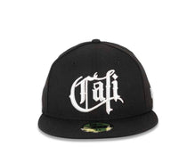 Load image into Gallery viewer, CALI CALIfornia New Era 59FIFTY 5950 Fitted Cap Hat Black Crown/Visor White Script Logo