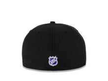 Load image into Gallery viewer, Los Angeles Kings New Era NHL 59FIFTY 5950 Fitted Cap Hat Black Crown/Visor White/Purple “Crown” Vintage Old School Logo