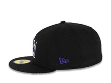 Load image into Gallery viewer, Los Angeles Kings New Era NHL 59FIFTY 5950 Fitted Cap Hat Black Crown/Visor White/Purple “Crown” Vintage Old School Logo