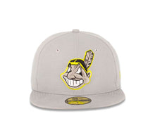Load image into Gallery viewer, Cleveland Indians New Era MLB 59FIFTY 5950 Fitted Cap Hat Gray Crown/Visor Gray/Green/White/Black Chief Wahoo Logo