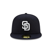 Load image into Gallery viewer, San Diego Padres New Era MLB 59FIFTY 5950 Fitted Cap Hat Navy Crown/Visor White Logo