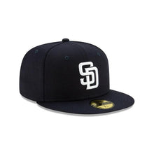 Load image into Gallery viewer, San Diego Padres New Era MLB 59FIFTY 5950 Fitted Cap Hat Navy Crown/Visor White Logo