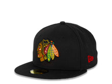 Load image into Gallery viewer, Chicago Blackhawks NHL Fitted Cap Hat Black Crown/Visor Team Color Logo
