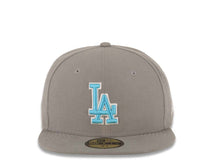 Load image into Gallery viewer, Los Angeles Dodgers New Era MLB 59FIFTY 5950 Fitted Cap Hat Gray Crown/Visor Light Blue/White Logo