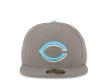 Load image into Gallery viewer, Cincinnati Reds New Era MLB 59FIFTY 5950 Fitted Cap Hat Gray Crown/Visor Light Blue/White Logo
