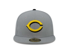 Load image into Gallery viewer, Cincinnati Reds New Era 59FIFTY 5950 Fitted Cap Hat Gray Crown/Visor Yellow/Black Logo