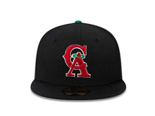 Load image into Gallery viewer, California Angels New Era MLB 59FIFTY 5950 Fitted Cap Hat Black Crown/Visor Red/White/Green Retro Logo