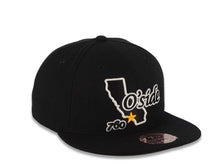 Load image into Gallery viewer, Oceanside 760 Mitchell & Ness Fitted Cap Hat Black Crown/Visor White O'Side State Map Logo