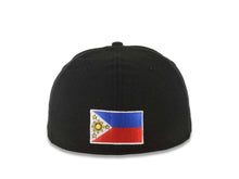 Load image into Gallery viewer, Philippines New Era 59FIFTY 5950 Fitted Cap Hat Black Crown/Visor Team Color Logo