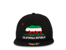 Load image into Gallery viewer, California Republic New Era 59FIFTY 5950 Fitted Cap Hat Black Crown/Visor Green/White/Red Logo