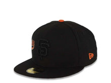 Load image into Gallery viewer, San Francisco Giants New Era MLB 59FIFTY 5950 Fitted Cap Hat Black Crown/Visor Black Logo with Orange Sideword Text