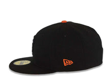 Load image into Gallery viewer, San Francisco Giants New Era MLB 59FIFTY 5950 Fitted Cap Hat Black Crown/Visor Black Logo with Orange Sideword Text