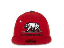Load image into Gallery viewer, California Replubic New Era 59FIFTY 5950 Fitted Cap Hat Red Crown/Visor White/Black Bear Logo