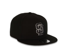 Load image into Gallery viewer, San Diego Padres New Era MLB 9FIFTY 950 Snapback Cap Hat Black Crown/Visor Black/White Logo Black UV