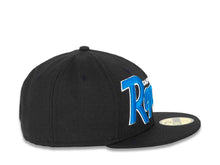 Load image into Gallery viewer, California Replubic New Era 59FIFTY 5950 Fitted Cap Hat Black Crown/Visor White/Blue Script Logo