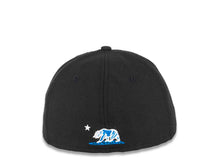 Load image into Gallery viewer, California Replubic New Era 59FIFTY 5950 Fitted Cap Hat Black Crown/Visor White/Blue Script Logo