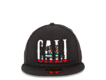Load image into Gallery viewer, CALI CALIfornia New Era 59FIFTY 5950 Fitted Cap Hat Black Crown/Visor California Flag Inside CALI Block Logo