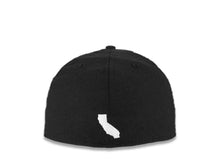 Load image into Gallery viewer, California Replubic New Era 59FIFTY 5950 Fitted Cap Hat Black Crown/Visor Black/White Bear Logo