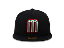 Load image into Gallery viewer, Mexico New Era WBC 59FIFTY 5950 Fitted Cap Hat Black Crown/Visor Green/White/Red Logo