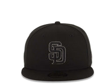 Load image into Gallery viewer, San Diego Padres New Era MLB 59FIFTY 5950 Fitted Cap Hat Black Crown/Visor Black/Dark Gray Logo