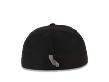 Load image into Gallery viewer, California Replubic New Era 59FIFTY 5950 Fitted Cap Hat Black Crown/Visor Black/Dark Gray Bear Logo