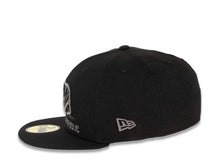 Load image into Gallery viewer, California Replubic New Era 59FIFTY 5950 Fitted Cap Hat Black Crown/Visor Black/Dark Gray Bear Logo