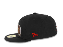 Load image into Gallery viewer, California Replubic New Era 59FIFTY 5950 Fitted Cap Hat Black Crown/Visor Brown/White/Red Bear Logo
