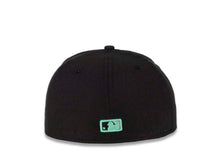Load image into Gallery viewer, San Diego Padres New Era MLB 59FIFTY 5950 Cap Hat Black Crown/Visor Black/White/Teal Splatter Logo