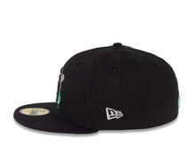 Load image into Gallery viewer, San Diego Padres New Era MLB 59FIFTY 5950 Cap Hat Black Crown/Visor Black/White/Teal Splatter Logo