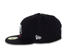 Load image into Gallery viewer, CALI CALIfornia New Era 59FIFTY 5950 Fitted Cap Hat Black Crown/Visor White/Gray/Red Bear Spelled Script Logo